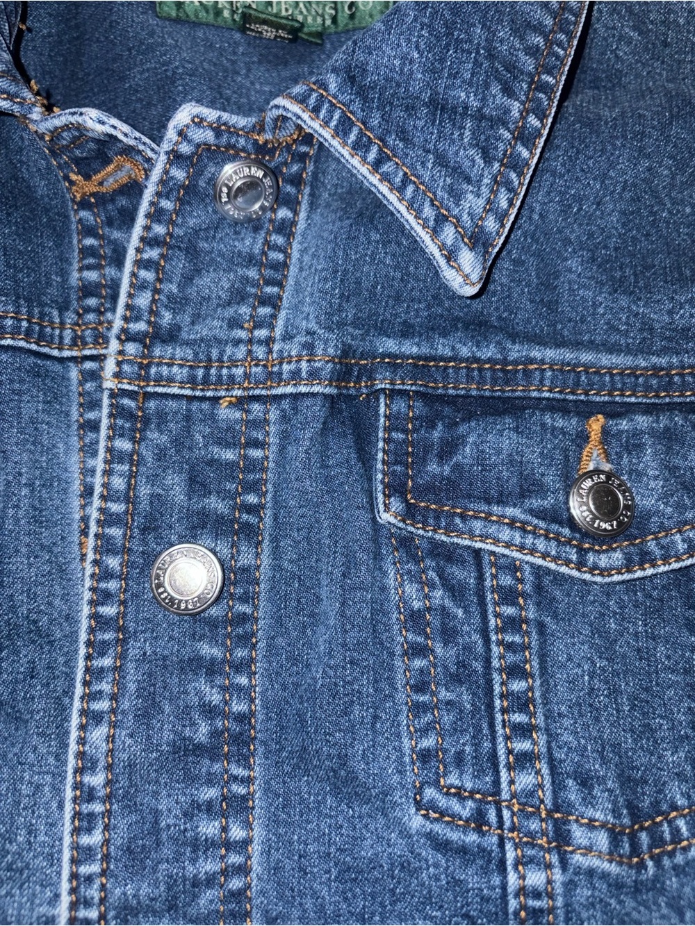 Lauren Jeans Co Ralph Lauren Classic Dark Blue Denim Jacket - Picture 6 of 9